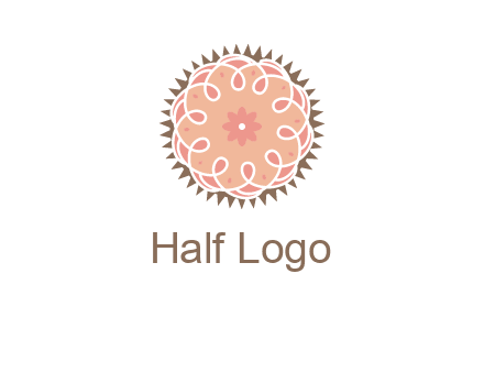 abstract spiral cupcake with flower food logo