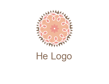 abstract spiral cupcake with flower food logo