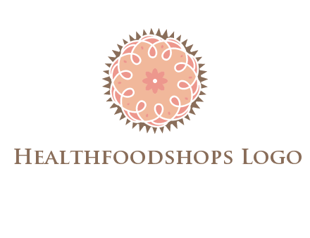 abstract spiral cupcake with flower food logo