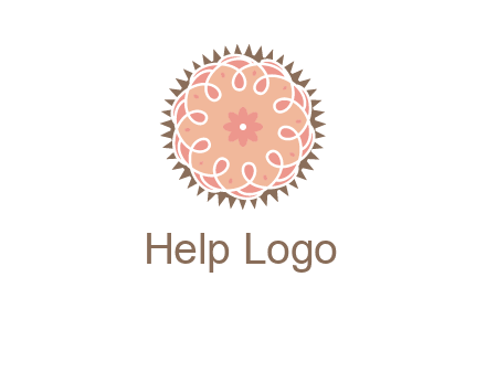 abstract spiral cupcake with flower food logo