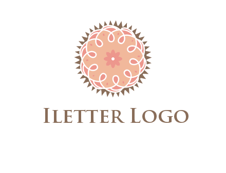 abstract spiral cupcake with flower food logo