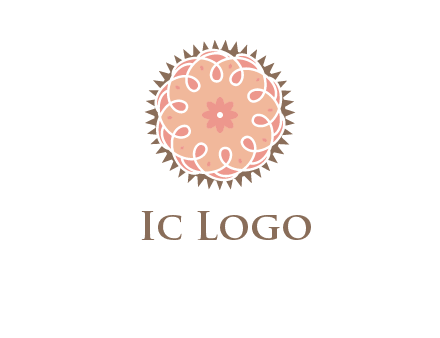 abstract spiral cupcake with flower food logo