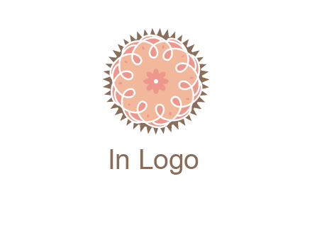 abstract spiral cupcake with flower food logo