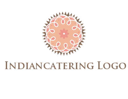 abstract spiral cupcake with flower food logo