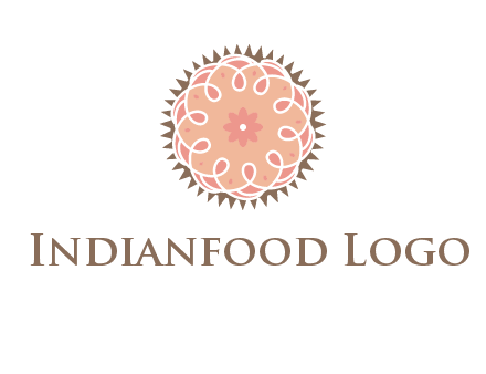 abstract spiral cupcake with flower food logo