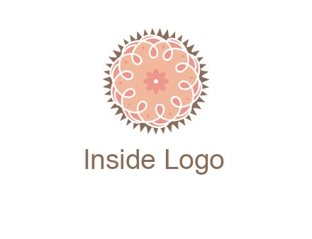 abstract spiral cupcake with flower food logo
