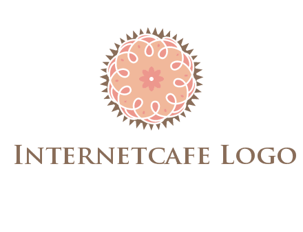 abstract spiral cupcake with flower food logo