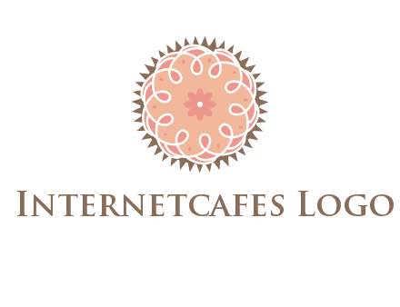 abstract spiral cupcake with flower food logo