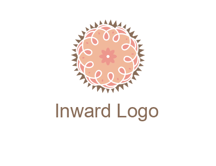 abstract spiral cupcake with flower food logo