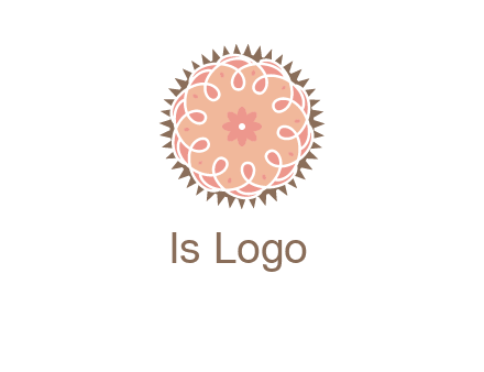 abstract spiral cupcake with flower food logo