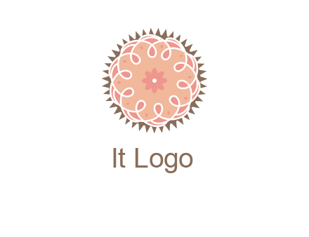 abstract spiral cupcake with flower food logo