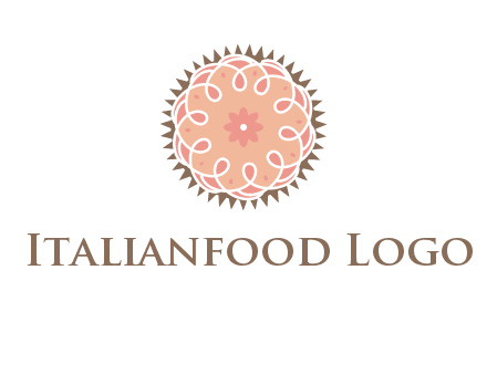abstract spiral cupcake with flower food logo
