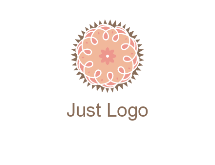 abstract spiral cupcake with flower food logo