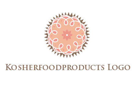 abstract spiral cupcake with flower food logo