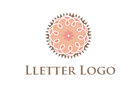 abstract spiral cupcake with flower food logo