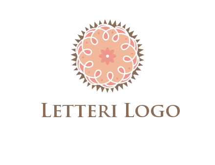 abstract spiral cupcake with flower food logo
