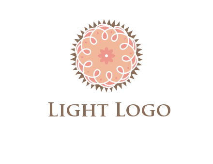 abstract spiral cupcake with flower food logo