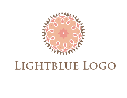 abstract spiral cupcake with flower food logo