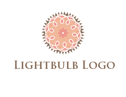 abstract spiral cupcake with flower food logo