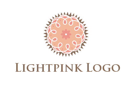 abstract spiral cupcake with flower food logo