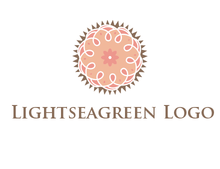 abstract spiral cupcake with flower food logo