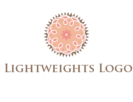 abstract spiral cupcake with flower food logo