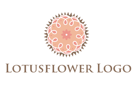 abstract spiral cupcake with flower food logo
