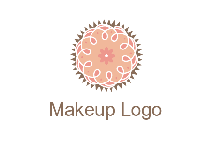 abstract spiral cupcake with flower food logo