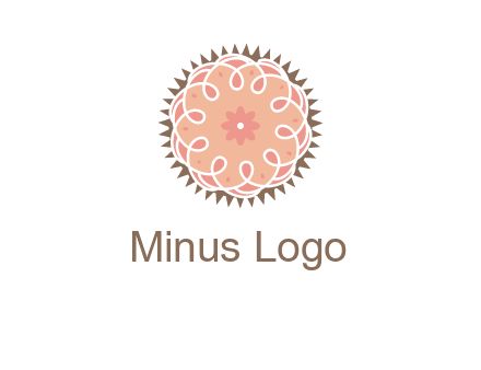 abstract spiral cupcake with flower food logo