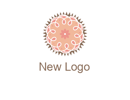 abstract spiral cupcake with flower food logo
