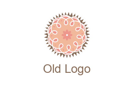 abstract spiral cupcake with flower food logo