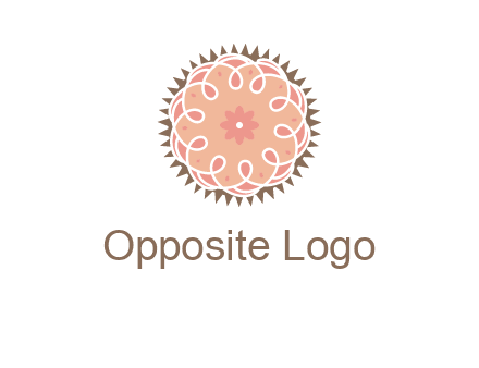 abstract spiral cupcake with flower food logo