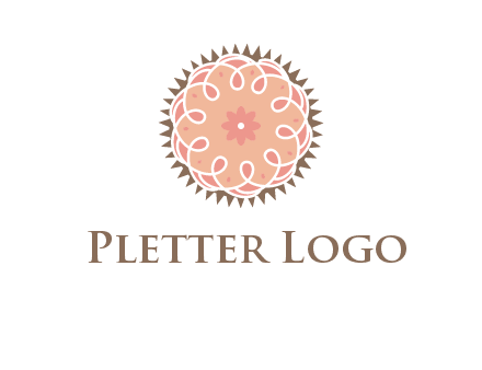 abstract spiral cupcake with flower food logo