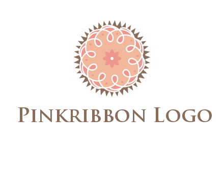 abstract spiral cupcake with flower food logo