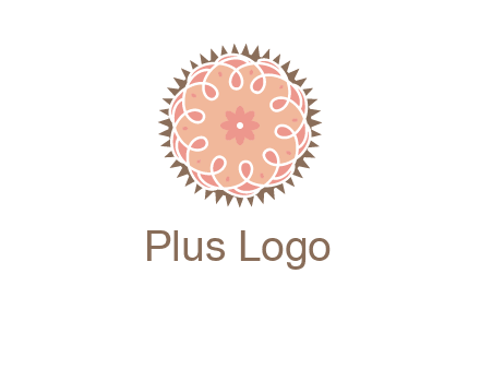 abstract spiral cupcake with flower food logo