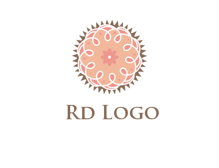 abstract spiral cupcake with flower food logo