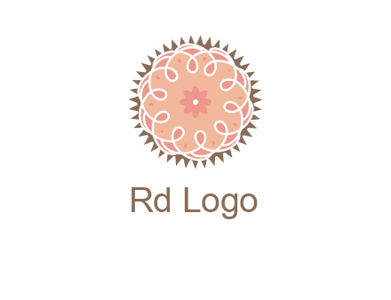 abstract spiral cupcake with flower food logo