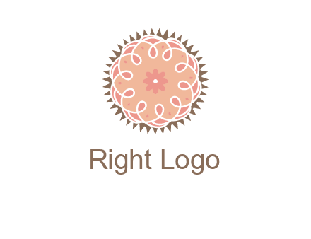 abstract spiral cupcake with flower food logo