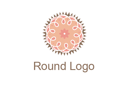 abstract spiral cupcake with flower food logo