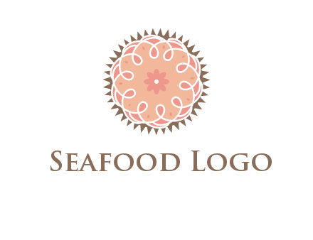 abstract spiral cupcake with flower food logo