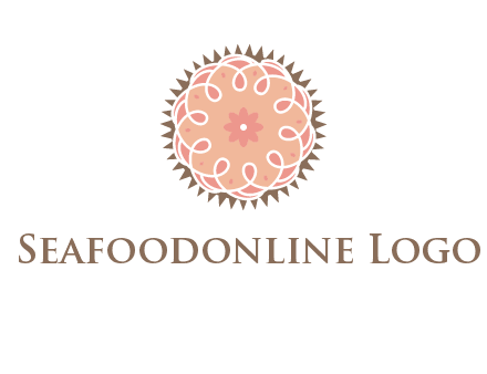 abstract spiral cupcake with flower food logo