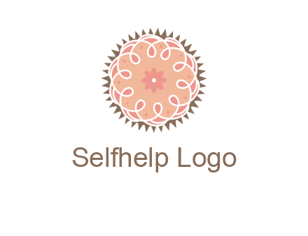 abstract spiral cupcake with flower food logo