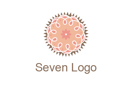 abstract spiral cupcake with flower food logo