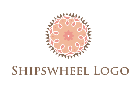 abstract spiral cupcake with flower food logo