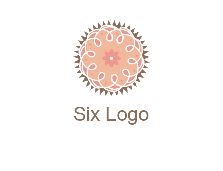 abstract spiral cupcake with flower food logo