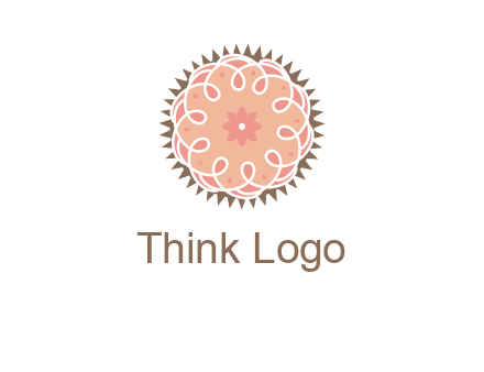abstract spiral cupcake with flower food logo