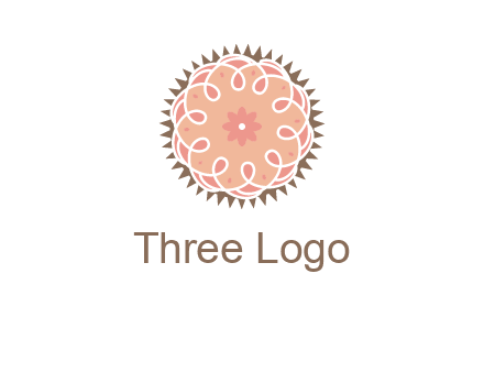 abstract spiral cupcake with flower food logo