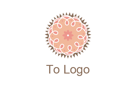 abstract spiral cupcake with flower food logo