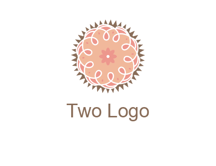 abstract spiral cupcake with flower food logo