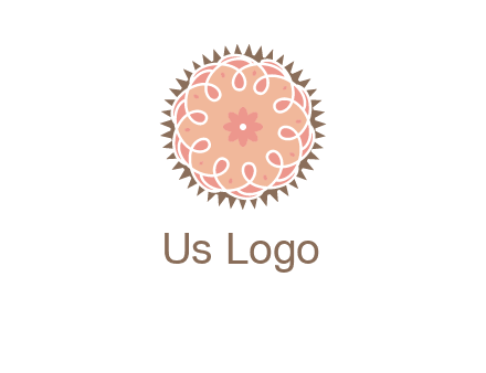 abstract spiral cupcake with flower food logo